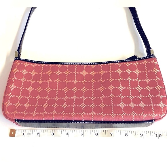 Kate Spade-Classic preppy pink fabric and brown leather strap.Shoulder bag - Picture 6 of 11